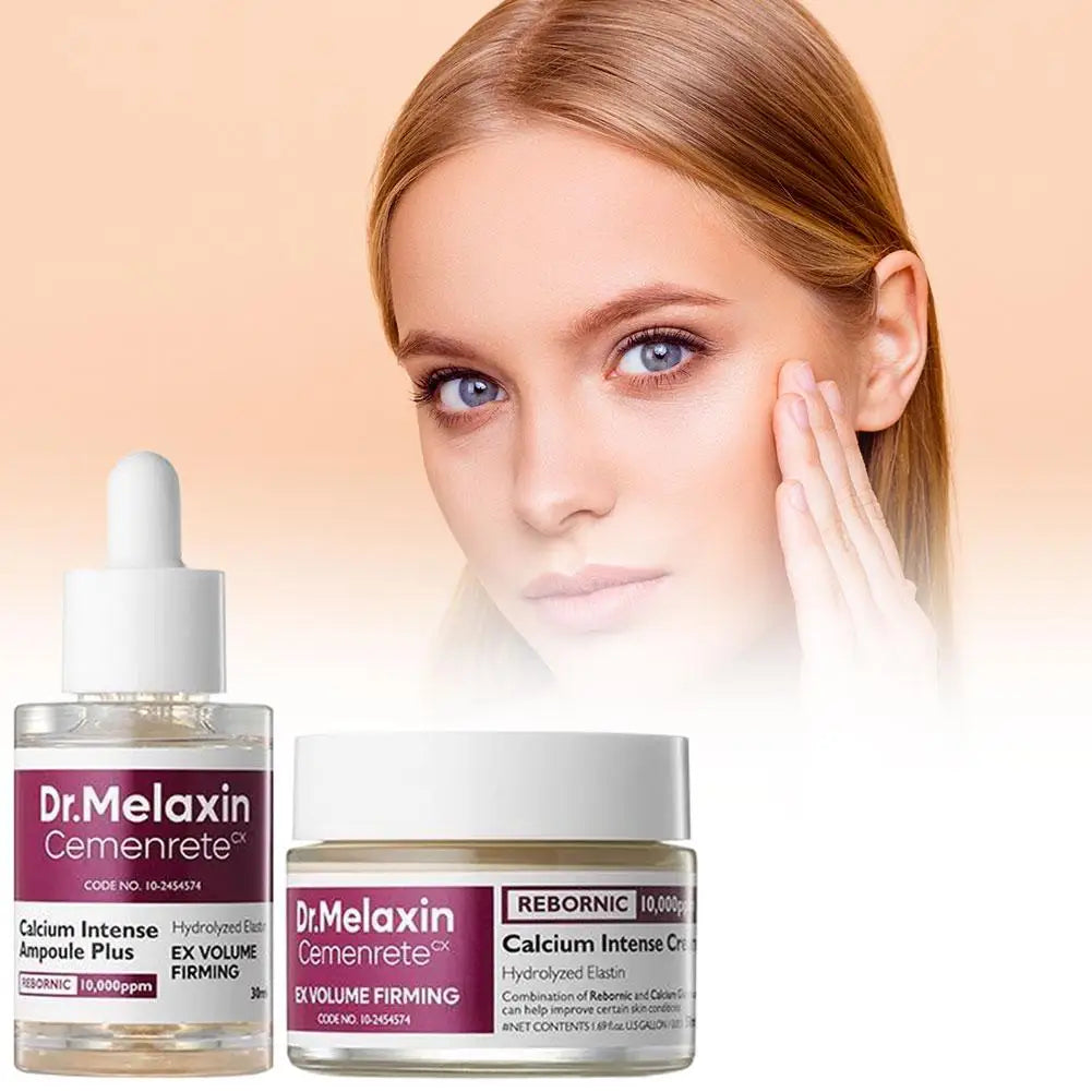 Cemenrete Calcium Skincare Set - Calcium Volume Serum Cream Eye Patches Multi Balm Anti Aging Firming Fade Fine Lines Brighten