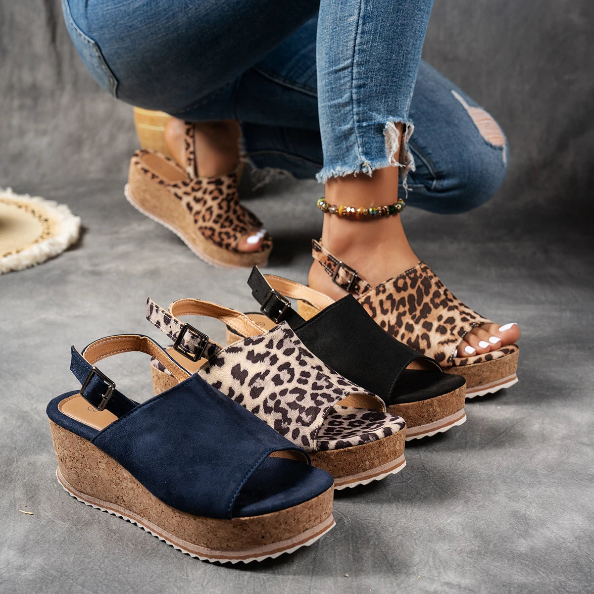 Wedge Peep-Toe Sandals