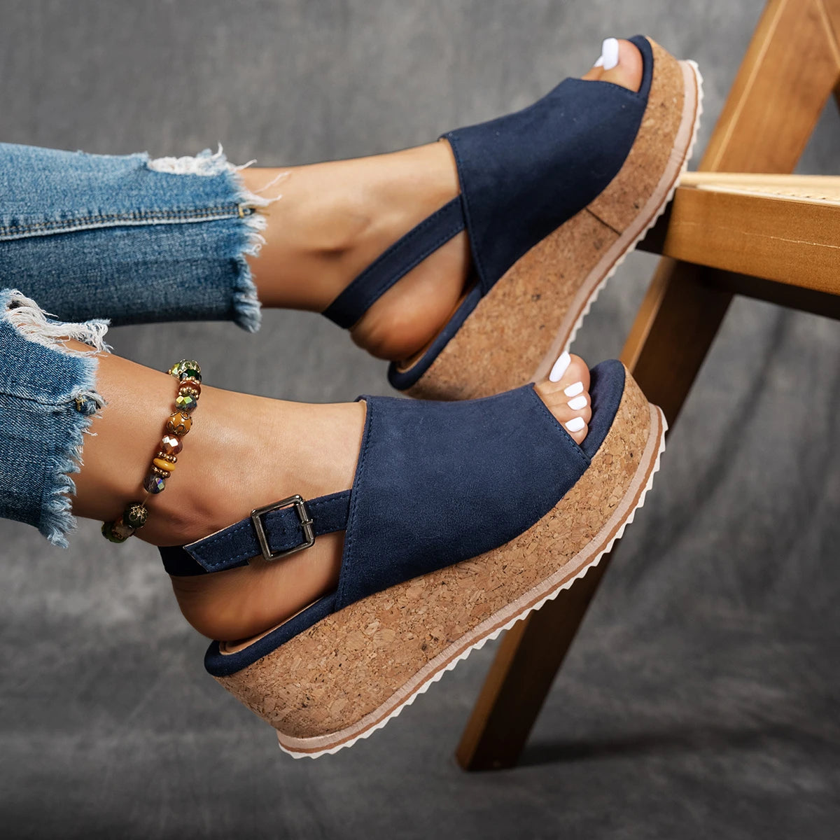 Wedge Peep-Toe Sandals