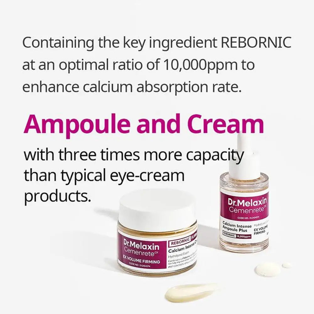 Cemenrete Calcium Skincare Set - Calcium Volume Serum Cream Eye Patches Multi Balm Anti Aging Firming Fade Fine Lines Brighten