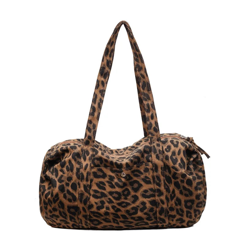 Leopard Canvas Shoulder Bag