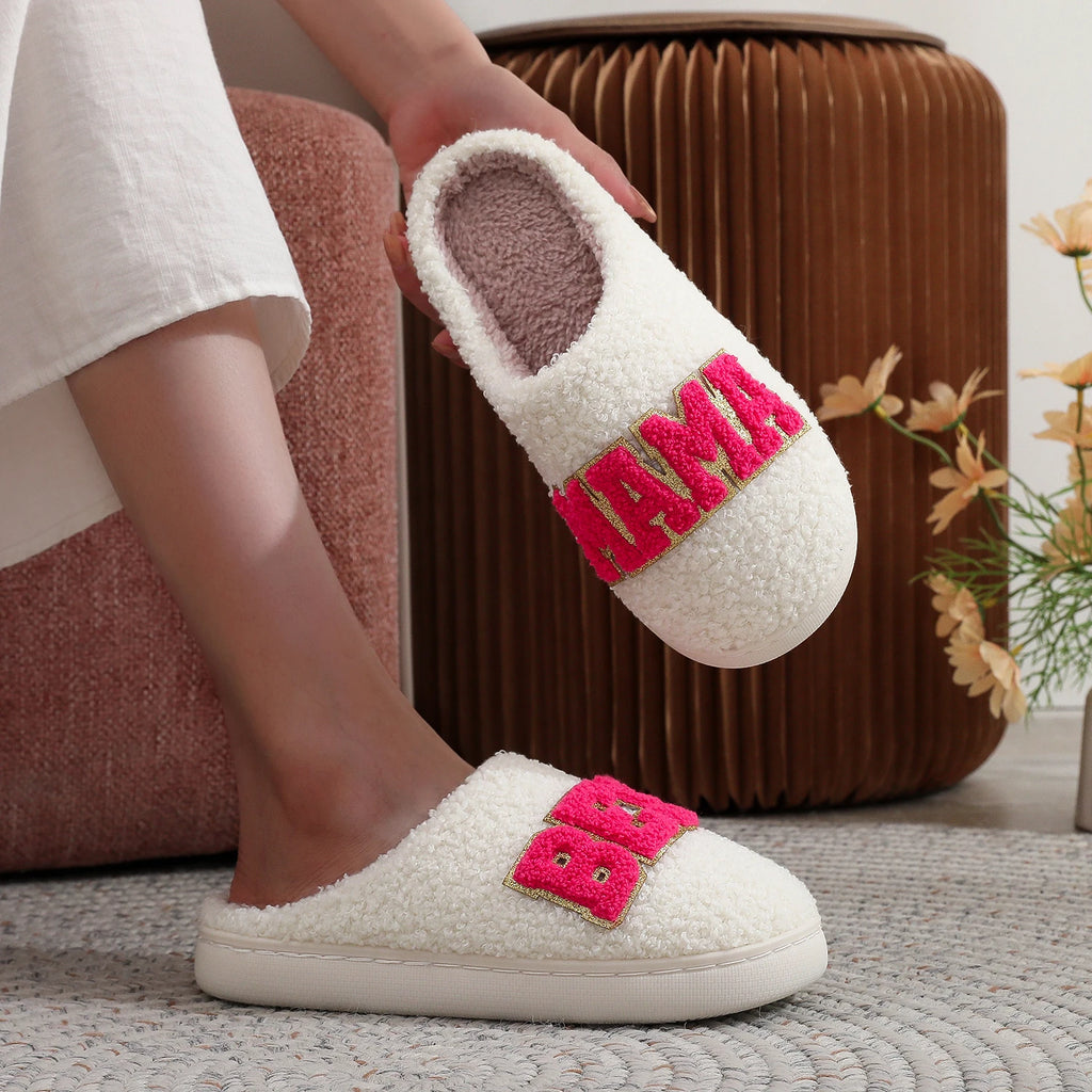 Best Mama Fuzzy House Slippers