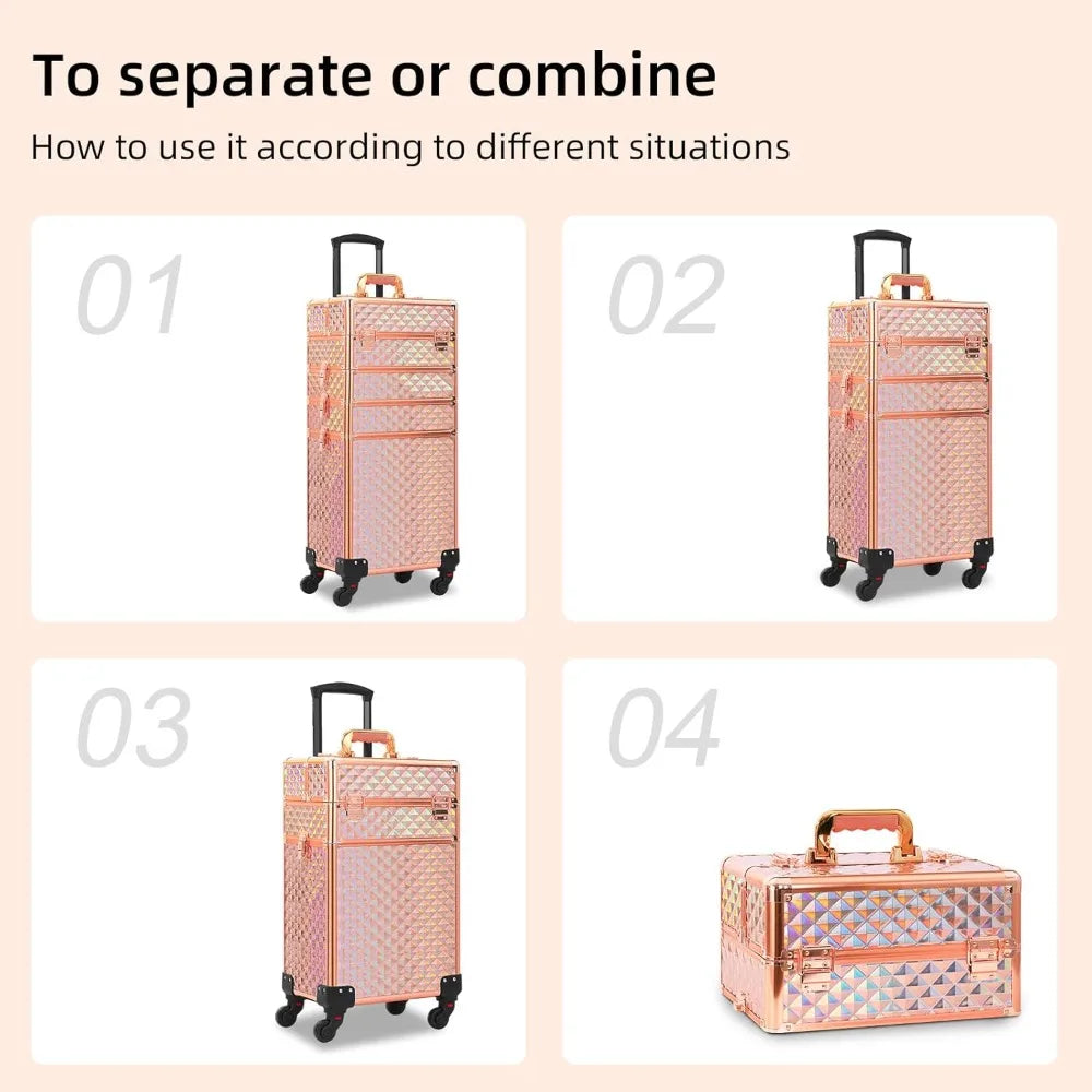 4-in-1 Rolling Cosmetic Case