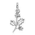 December Turquoise Birthstone Charm - Flower (Holly)